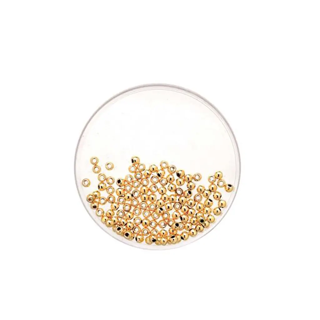 Metallic Beads 3mm 125pcs, Gold