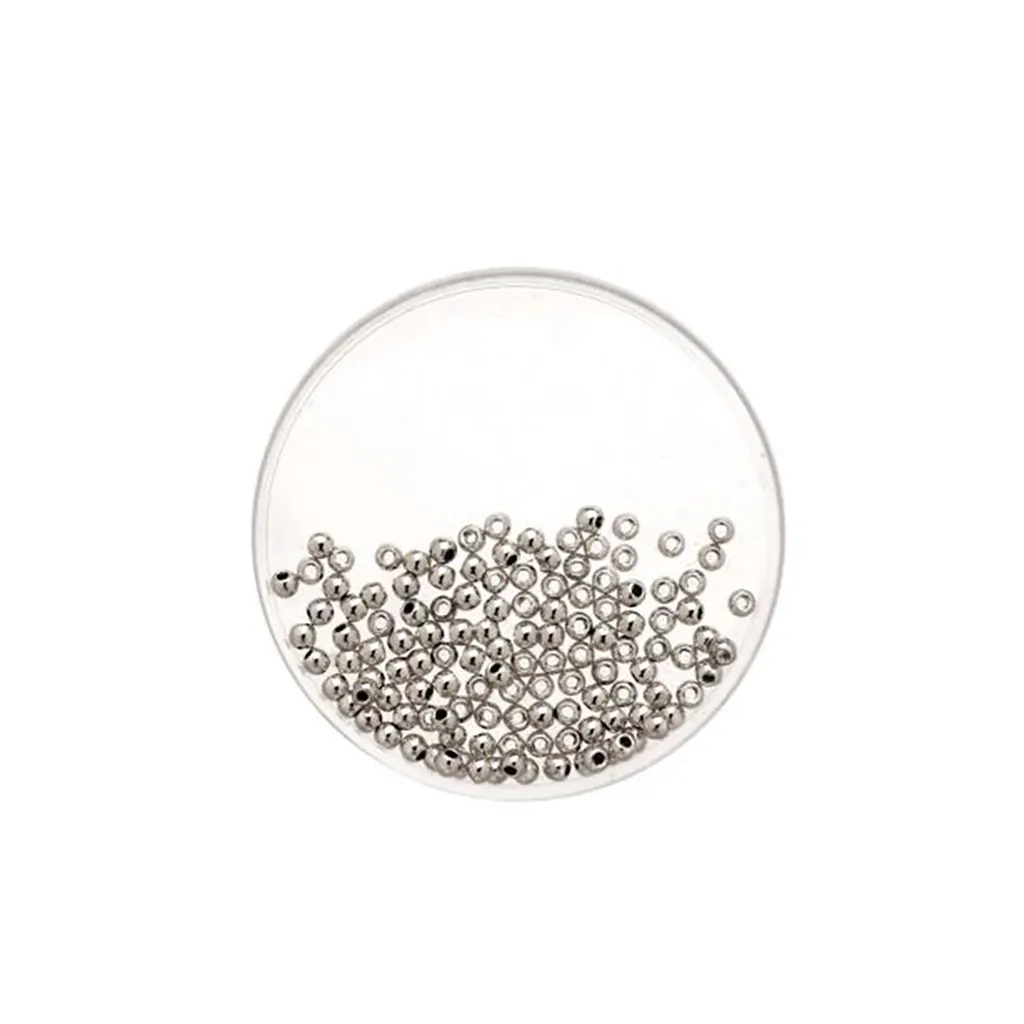 Metallic Beads 5mm 60pcs, Silver