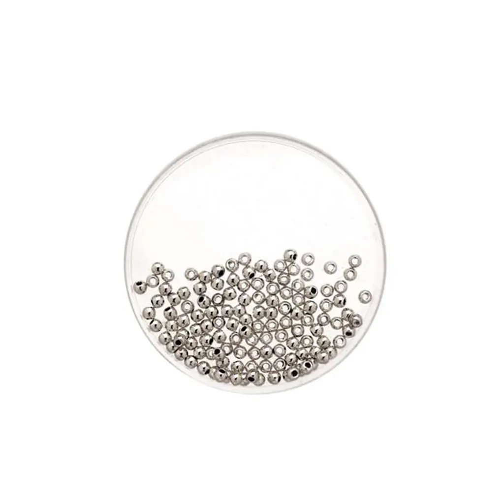 Metallic Beads 2.5mm 125pcs, Silver