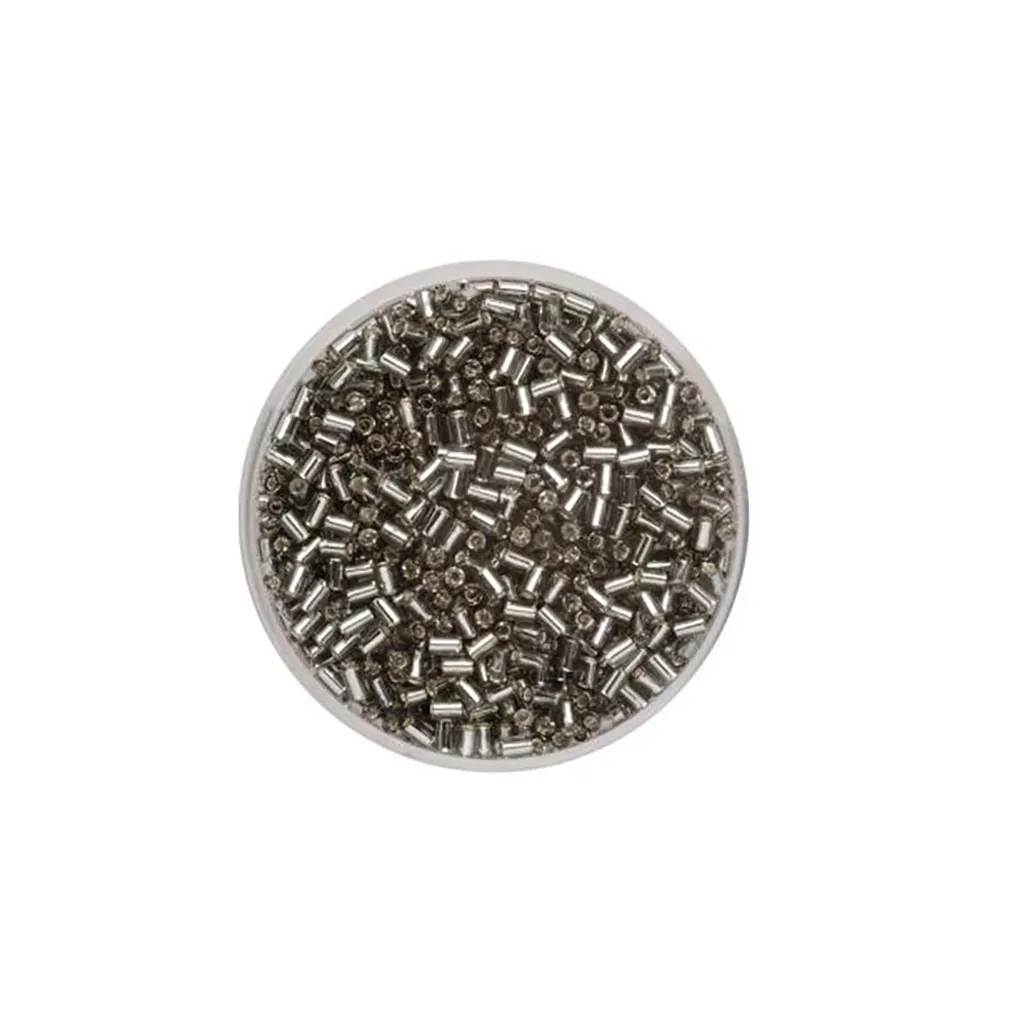 Glass Bugles 2.0mm 17g, Silver Luster Grey