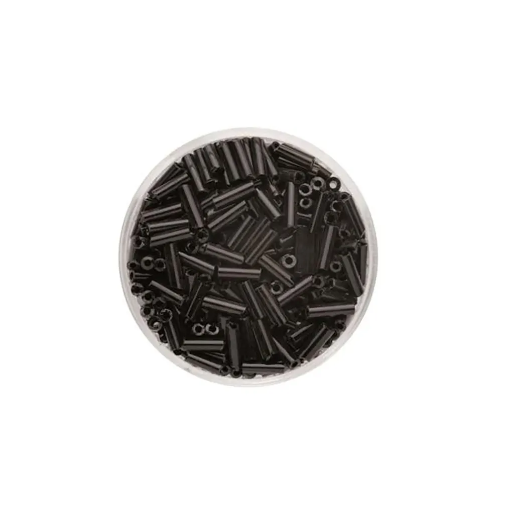 Bugle Beads 6mm 17g, Black