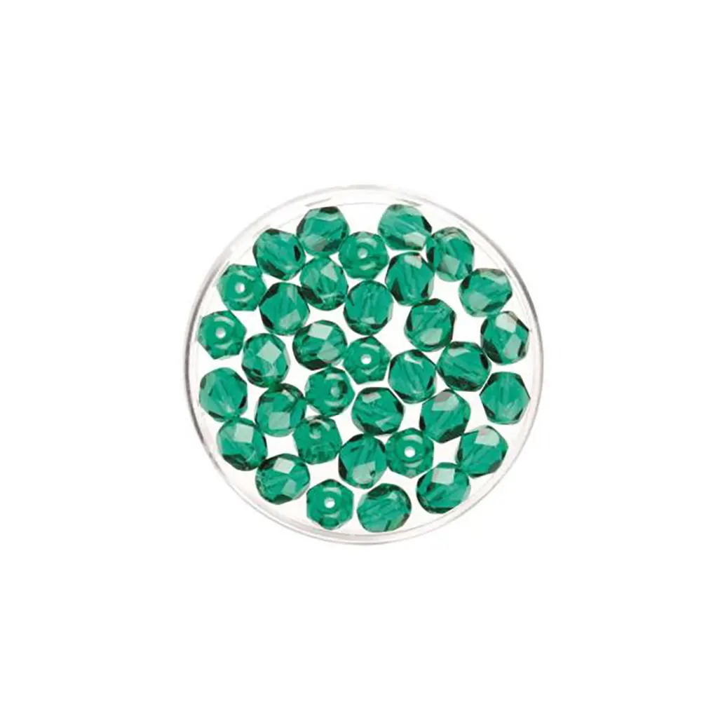 Glass Beads 6mm 50pcs, Emerald