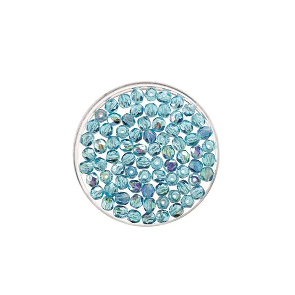 Glass Beads 6mm 50pcs, Aqua Rainbow