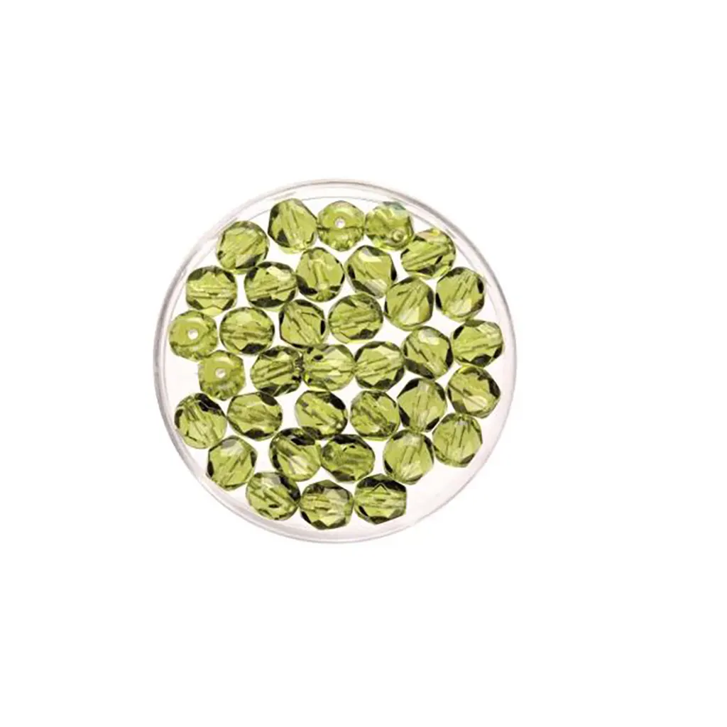 Glass Beads 4mm 100pcs, Olivin