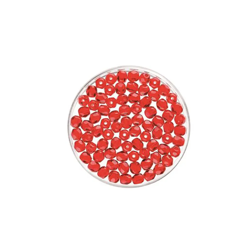 Glass Beads 4mm 100pcs, Ruby
