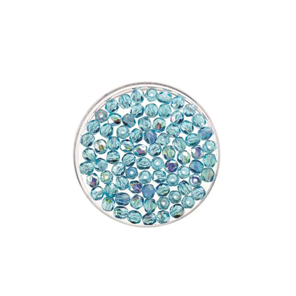 Glass Beads 4mm 100pcs, Aqua Rainbow