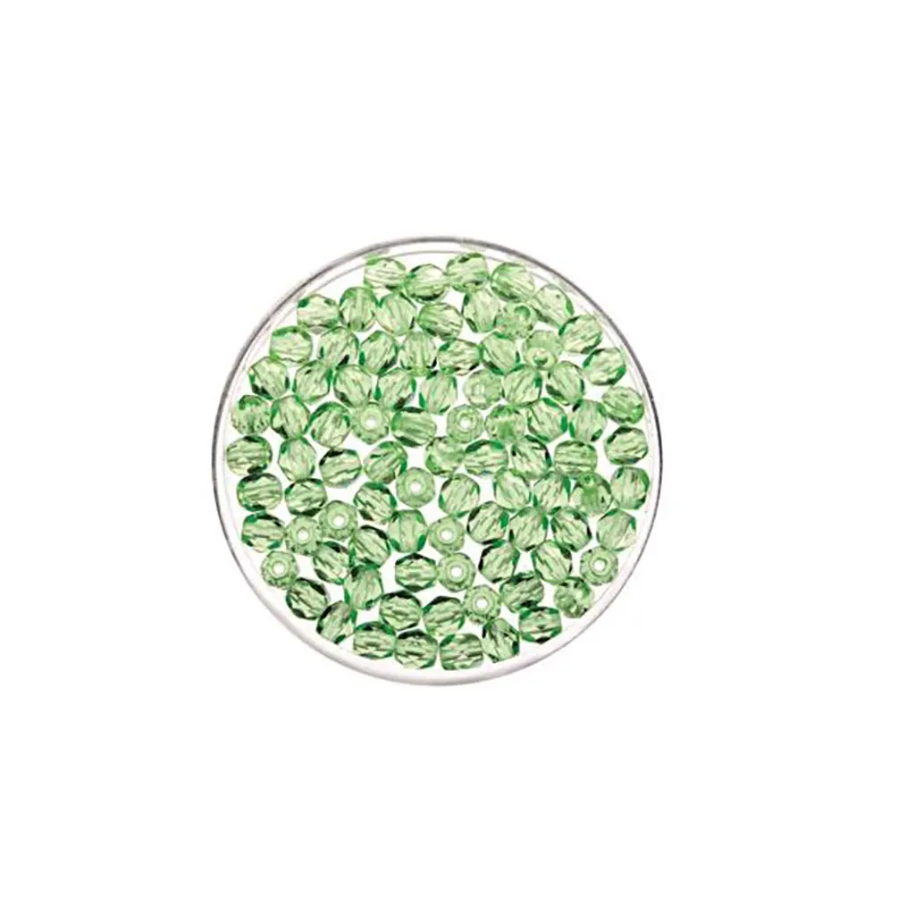 Glass Beads 4mm 100pcs, Light Green
