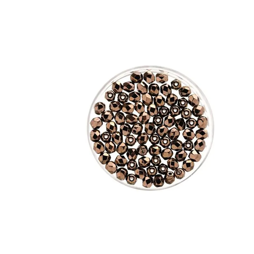 Glass Beads 4mm 100pcs, Copper
