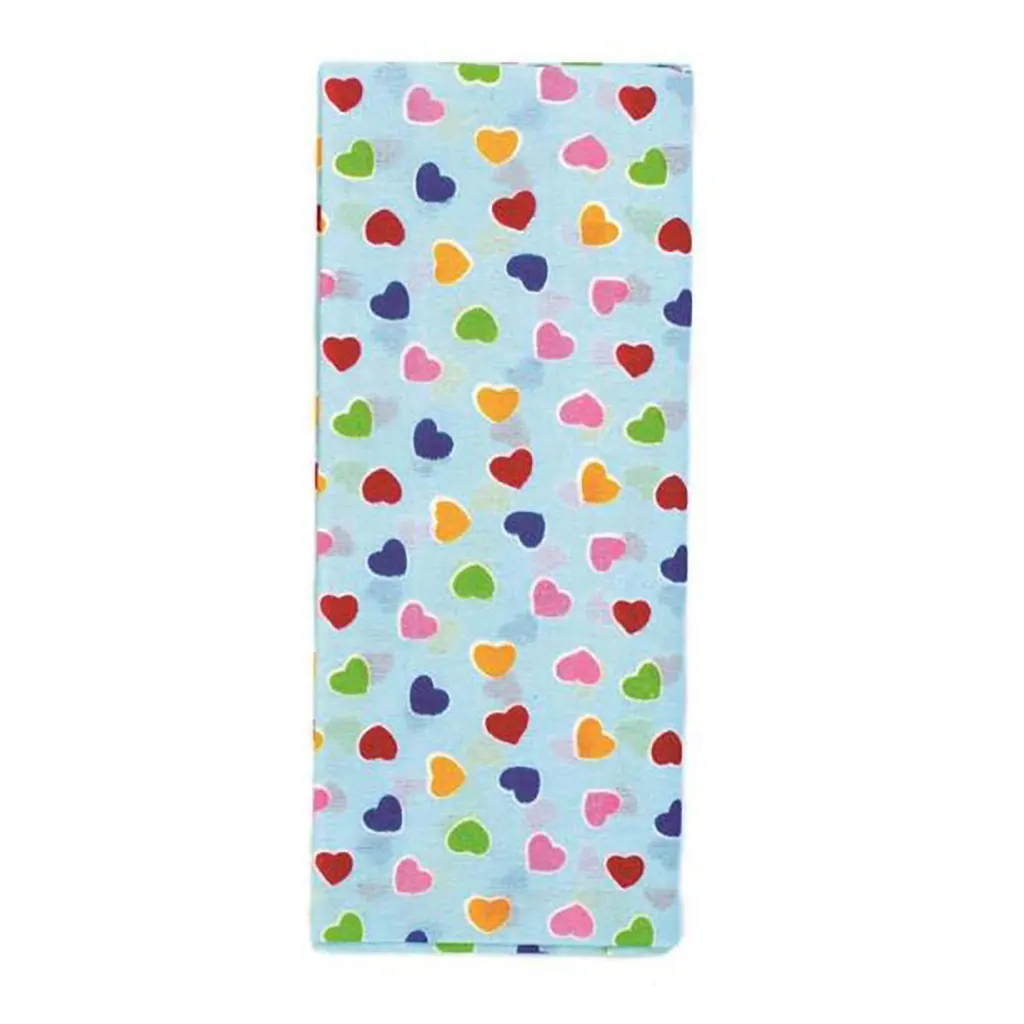 Fabric Piece 100X150cm, Blue with Hearts
