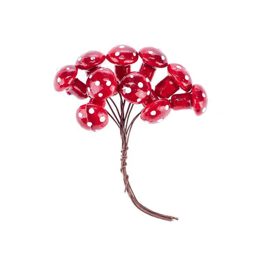 Deco Mushrooms Red 1 Bunch 1.6X2cm