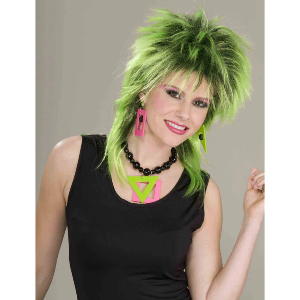 80'S Neon Necklace Earrings Set