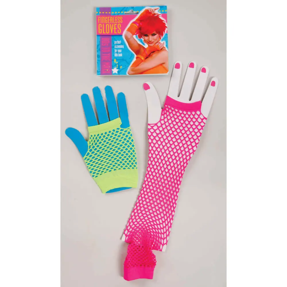 Gloves Fingerless Fishnet 80's to The Max