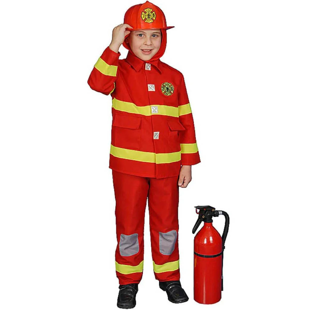 Red Fire Fighter Child Costume - Image 2
