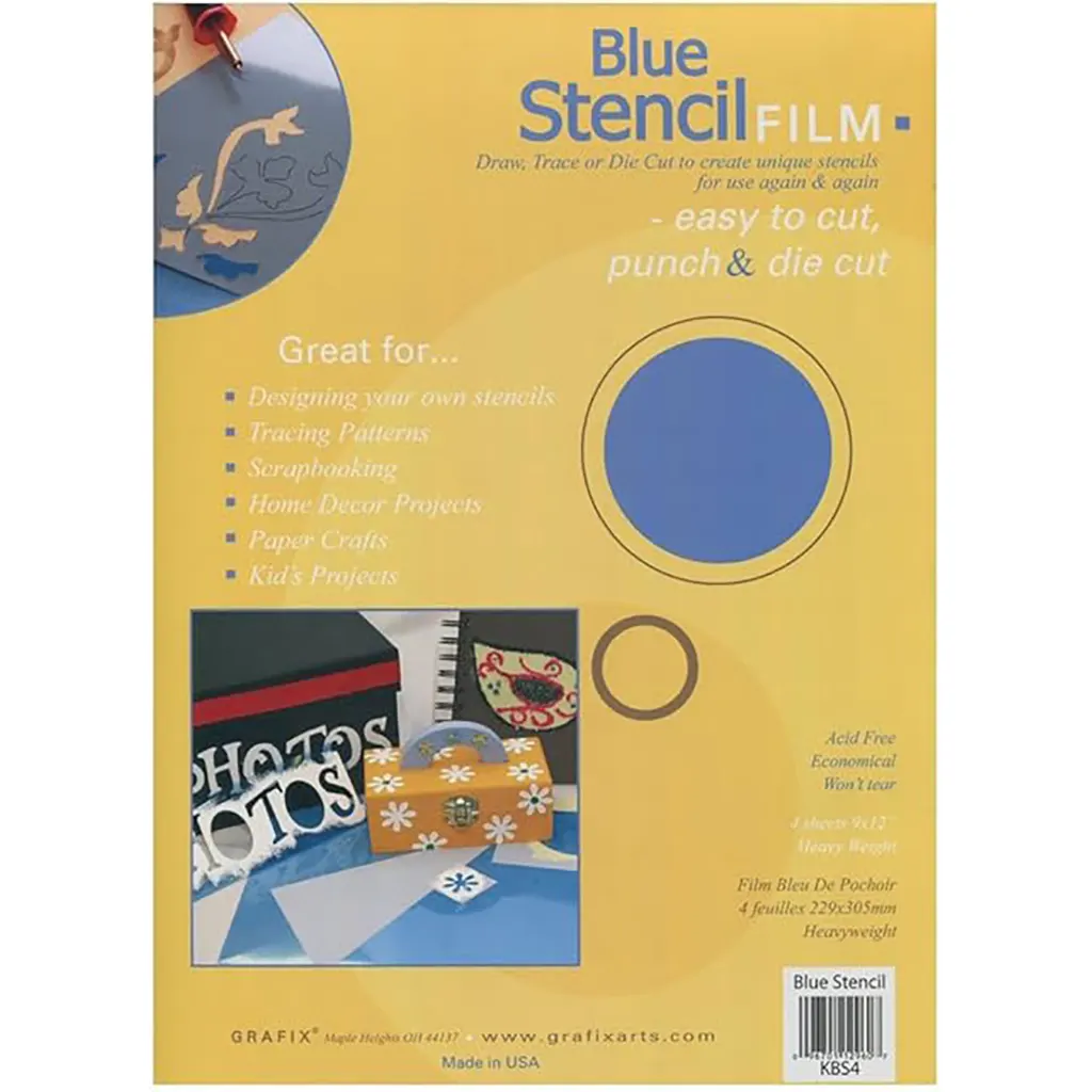 Blue Stencil Film 9X12" Heavy Weight
