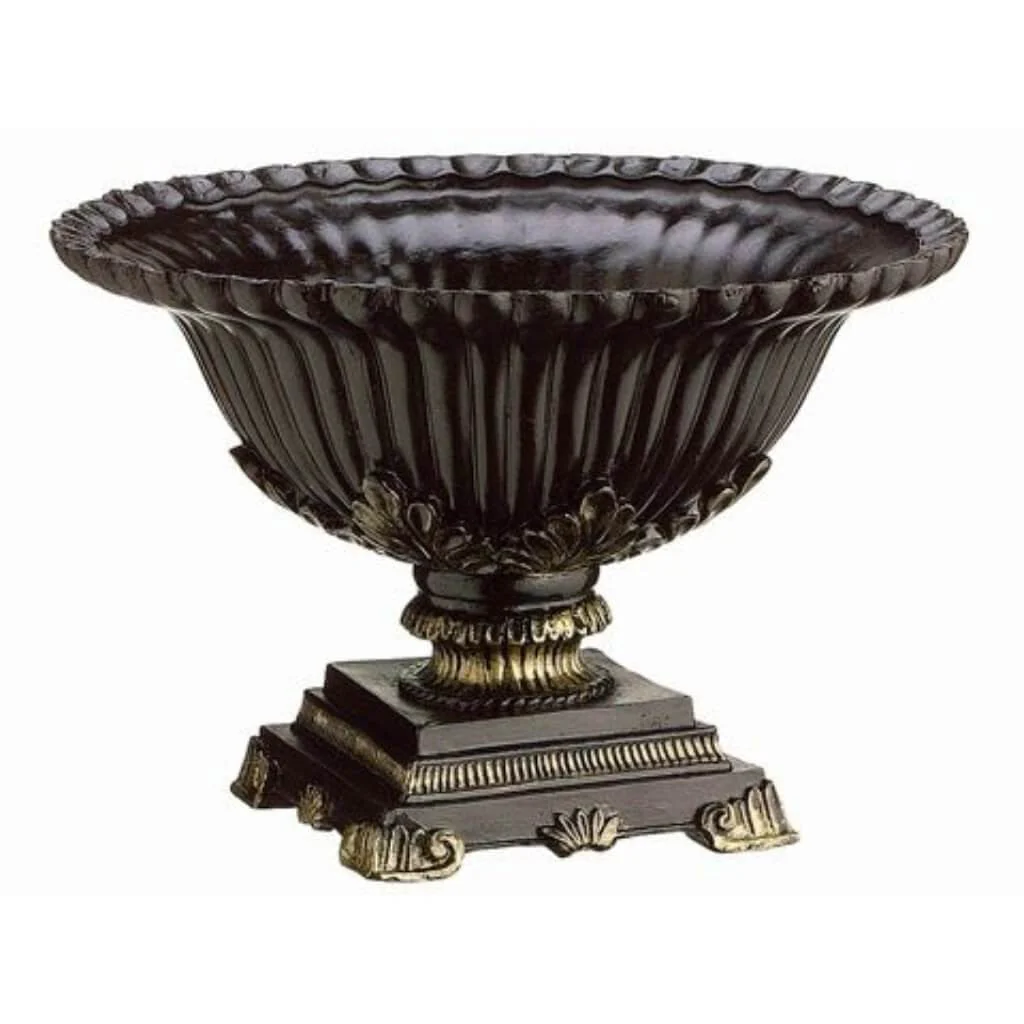 8D5.5"H Resin Urn Bz/Go