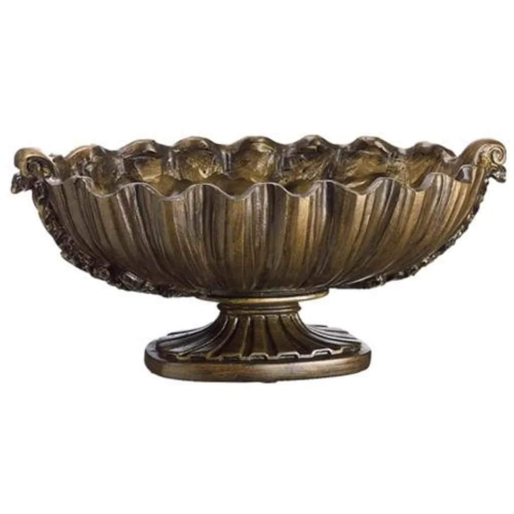12.25D5.5"H Resin Urn Bz/Go