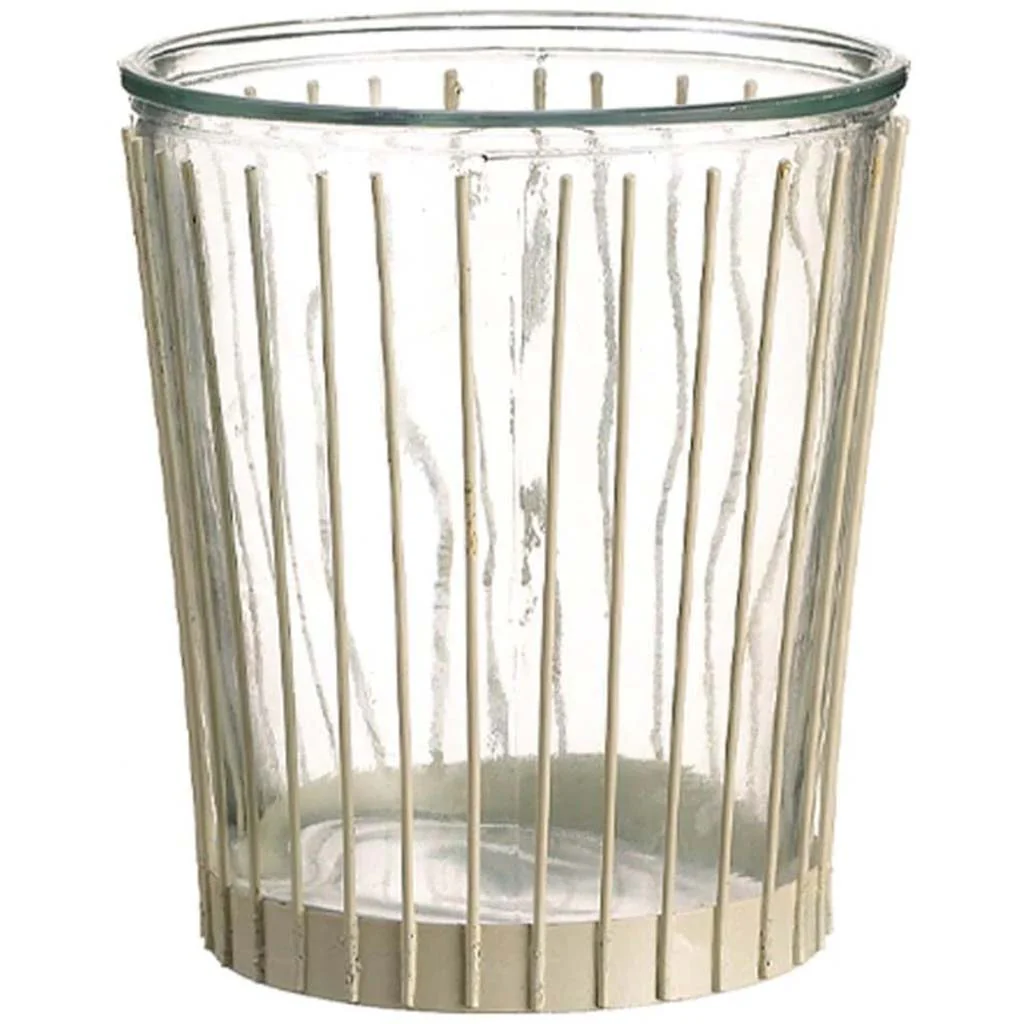 5.9D6.3"H Glass Vase W/Holder