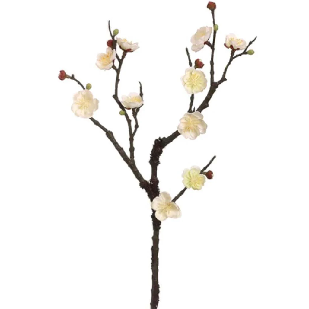 Plum Blossom Spray 18" Cream