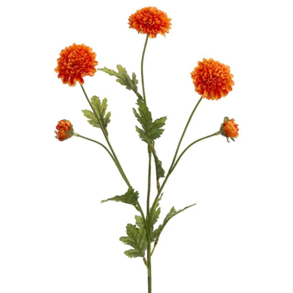 Pompon Mum Spray 27" Orange