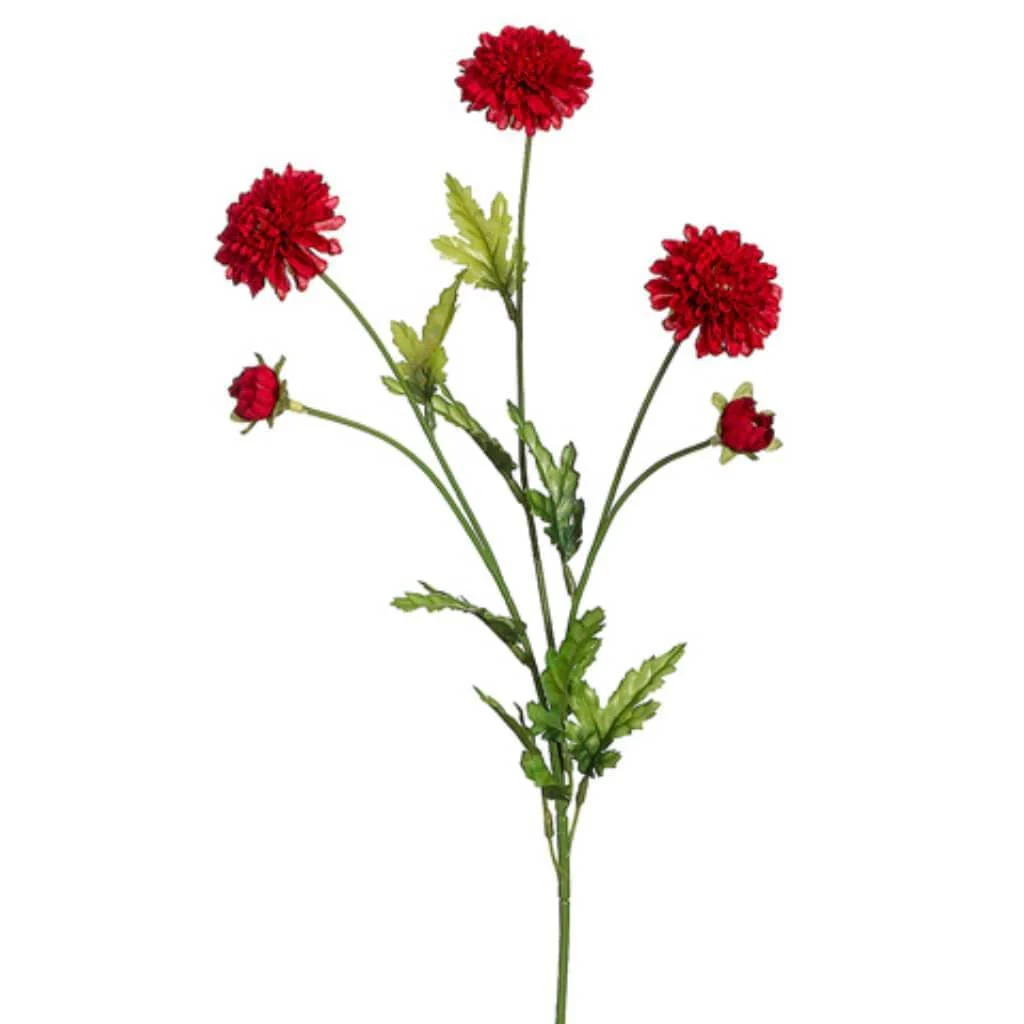 Pompon Mum Spray 27" Red