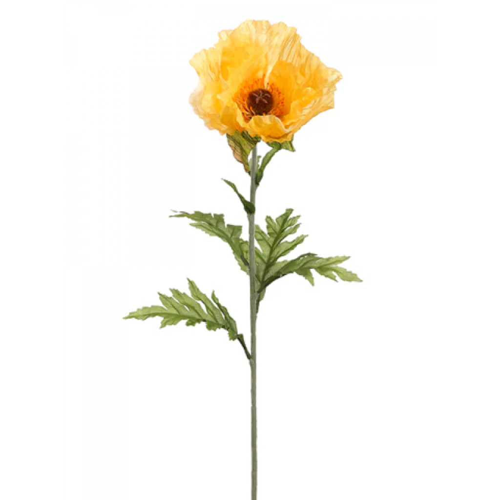 Poppy Spray 28in Yellow