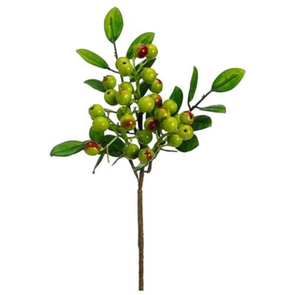 BERRY SPRAY 13" GREEN RED