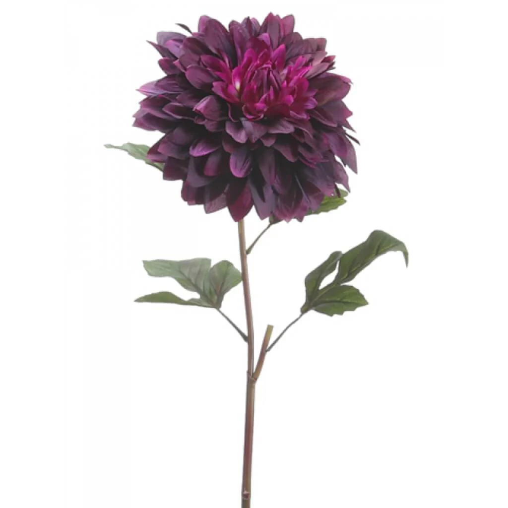 Dinner Plate Dahlia Spray 25.5 Eggplant
