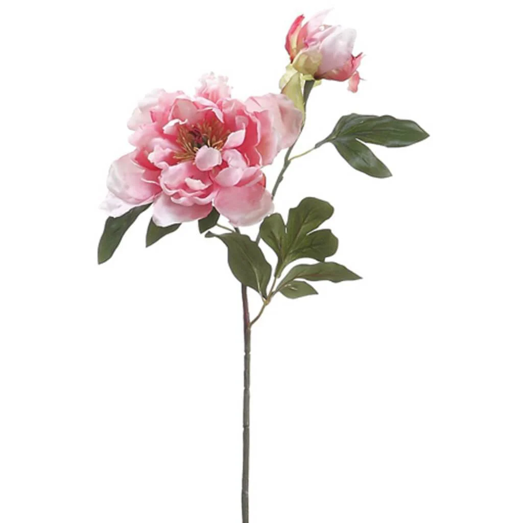 Peony Spray W/Bud 19.5" Pink